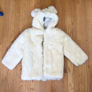 Baby Fur Jacket Hooded/Pockets Special Occasion Warm Winter Quilted Lining 3/4t
